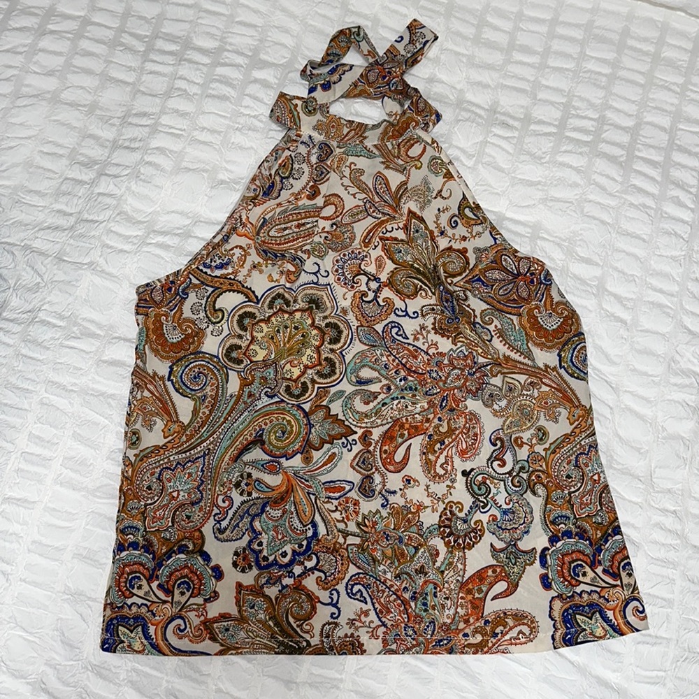 SHEIN Halter Paisley Blouse - Size Medium